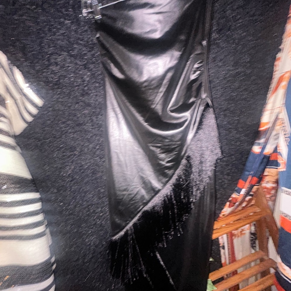 Black Fringe Leather dress